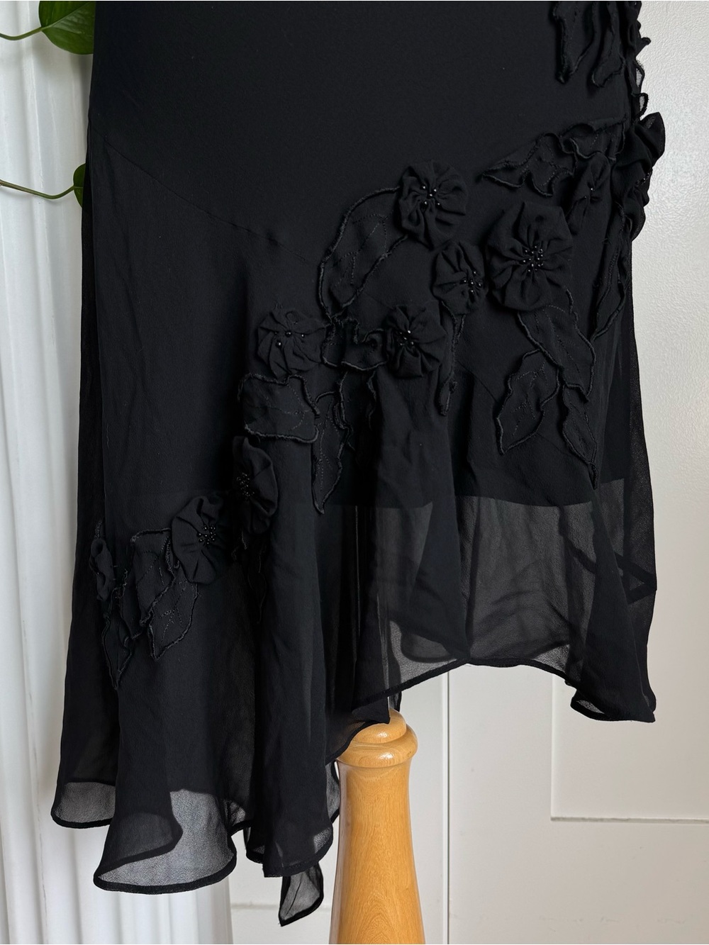 Sue Wong Black Silk Floral Dress -  Size 10 - Picture 3 of 6